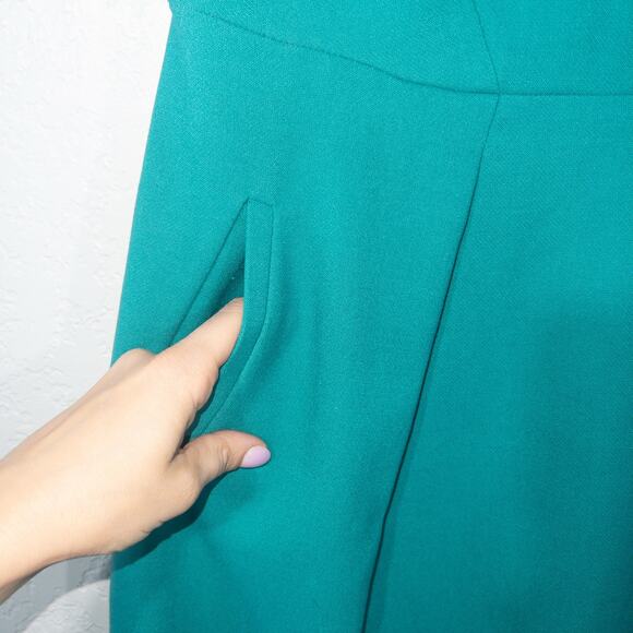 Loft Green Sleeveless V-Neck Dress Size 4 - Picture 2 of 7